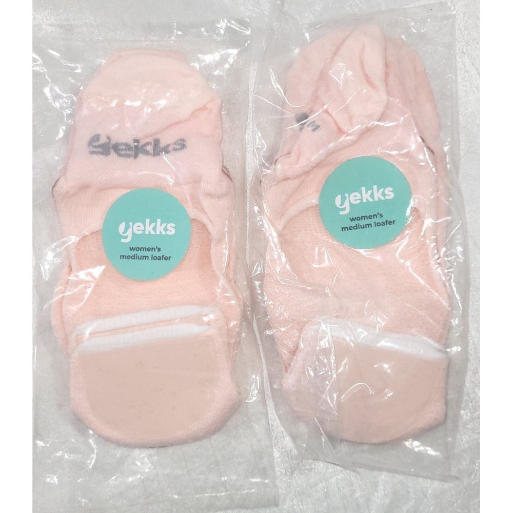 2 Pairs Women's Gekks No Show Shoe Liners Loafers - Pink - Medium